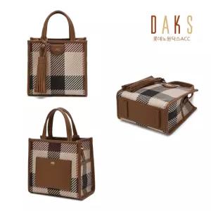 닥스 DAKS 신상품 DCBA3F687W2 브라운 빅하우스체크 스몰 토트백 395158