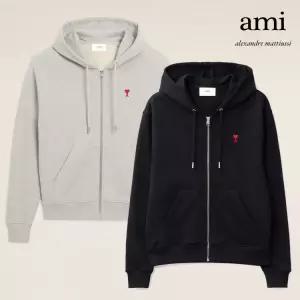 [AMI paris]아미 남여공용 스몰 하트 로고 패치 후드 집업 2종 택1