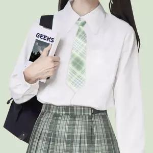 교복 체크 자동넥타이 기본 패션 목넥타이 그린