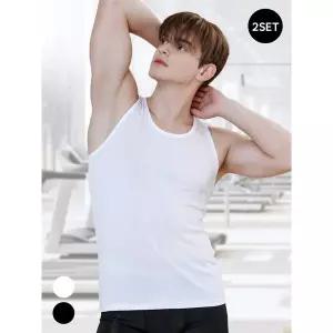 [제임스딘]JD 남성 기능성 스판 슬리브리스 2PACK