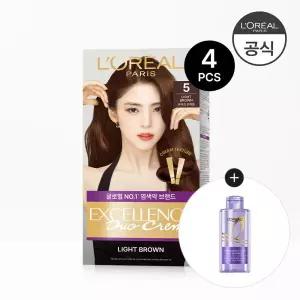로레알파리 엑셀랑스 듀오크림 염색약 4개 (증)HA 샴푸 미니 80ml