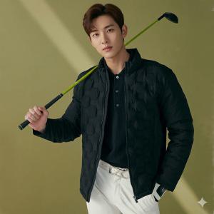 커터앤벅 남성 시그니처 바이브 스윙 하이브리드 다운자켓 BK
