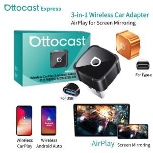 오토캐스트 미니 에어 3in1 차량용 AI 박스 유선에서 무선으로 WiFi6 카플레이 플러그 앤 안드로이드 오토