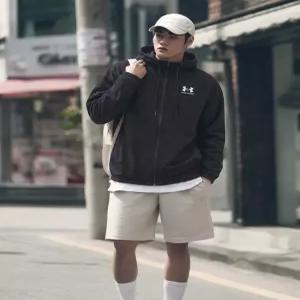 [언더아머]언더아머 라이벌 윈드브레이커 남자 바람막이 우븐 후드 점퍼 자켓 1390149-001