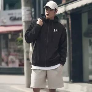 언더아머 라이벌 윈드브레이커 남자 바람막이 우븐 후드 점퍼 자켓 1390149-001