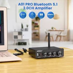 디지털 음향가전 AIYIMA 오디오 A01 PRO TPA3116D2 블루투스 파워 앰프 HIFI 사운드 스테레오 클래스 D 홈