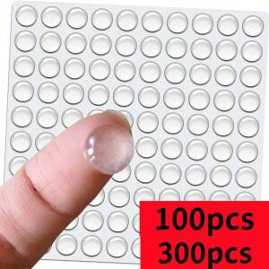 300/100pcs 자체 접착식 투명 도어 스톱 고무 댐퍼 버퍼 캐비닛 범퍼 실리콘 가구 도트 쿠션 보호 패드