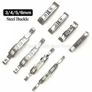 스마트워치 스트랩용 스테인리스 스틸 버클  더블 풀 접이식 나비 걸쇠 연결  시계 액세서리  3mm  6mm