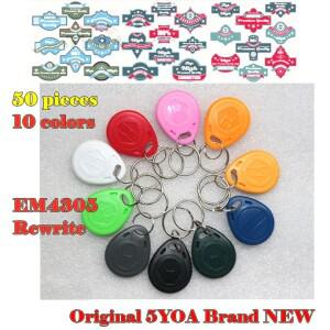50pcs EM4305 복사 재기록 가능 쓰기 재작성 EM ID keyfobs 태그 키 링 카드 125KHZ 근접 토큰 액세스 중복