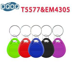 5Pcs 재기록 가능 쓰기 RFID 태그 T5577 EM4305 재작성 중복 125kHz 카드 근접 토큰 Keyfobs를 복사할 수