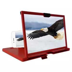 12인치 호환 확대기 비디오 화면 모든 HD 휴대폰과 접이식 홀더가 빨간색
