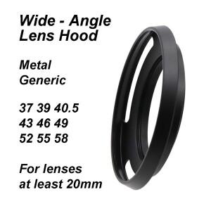일반 금속 와이드 엔젤 렌즈 후드 나사식 37 39 40.5 43 46 49 52 55 58mm 범용 검정색 초점 거리 최소 20m