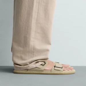 ZARA 더블 스트랩 레더 샌들 - 토프 그레이 2738/720/131