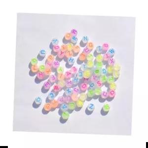 이니셜팔찌 형광 비즈 100pcs