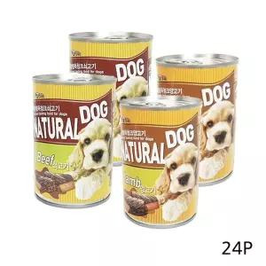 내추럴독 강아지 청크 400g 24P 습식 사료 통조림 강아지 캔 간식 통조림 청