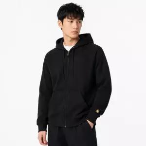 칼하트 26FW 블랙 골드 체이스 후드 집업 자켓 I033664 00FXX
