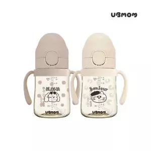 [유비맘]유비맘 봉쥬르몽자/알로하몽이 PPSU 원터치 빨대컵 200ml 1+ 1
