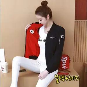 스터닝팩토리 양면 블루종 점퍼 여성용 간절기 야구점퍼 1394 점퍼 봄가을 간절기 패치 야구잠바 양면