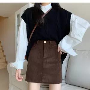 여성 코듀로이 데일리 가을 미니스커트