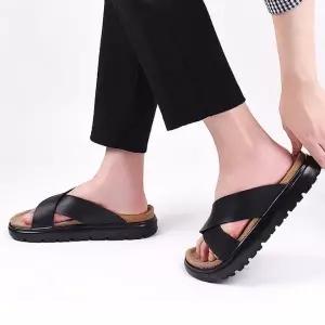 남성 엑스 스트랩 슬리퍼 여름신발 키높이 쿠션샌들