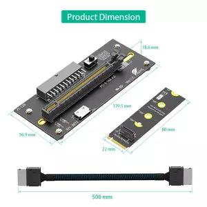 티쉬릭 M 2-PCIE 4.0 X16 라이저 케이블 전선가리개 Oculink SFF-86128611 32Gbps 포함 M2 SSD M-Key 2242
