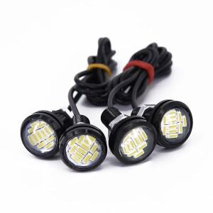 4Pcs LED 자동차 DRL 주간 주행 등 12V 15W 흰색 백업 램프 주차 신호 반전