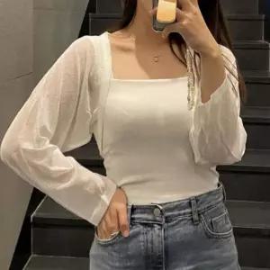[keepick_킵픽] 여름용 크롭 시스루 볼레로 긴팔 가디건 여성 실내 냉방용 숏 아우터 레이어드 패션 상의
