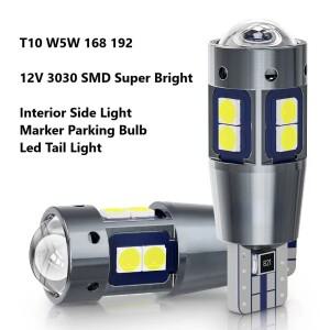 자동차 인테리어 사이드 라이트 T10 W5W 168 192 LED 테일 3030 10SMD 12V 램프 CANBUS 오류 없음, 마커 주