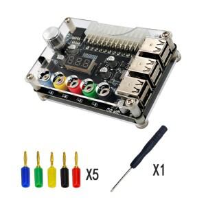 24Pin ATX 전원 공급 장치 브레이크 아웃 보드 모듈 어댑터 커넥터 조정 전압 손잡이 6 포트 USB 2.0 지원