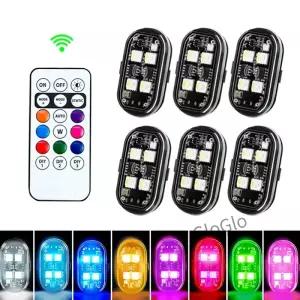 무선 경량 항공기 비행기 헬리콥터 경고등 RGB LED 스트로브 라이트 오토바이 플래시 USB 충전 기능