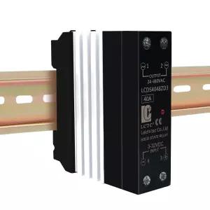 히트 싱크 DC-AC 입력 3-32V 출력 24-480V 40A SSR(DC-AC 40A)이 포함된 LCLCTC 딘 레일 솔리드 스테이트
