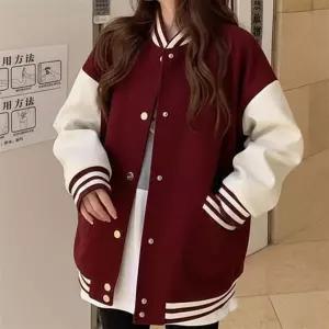아우터 2color 베이직 기모 야구점퍼 여자 스타디움 자켓