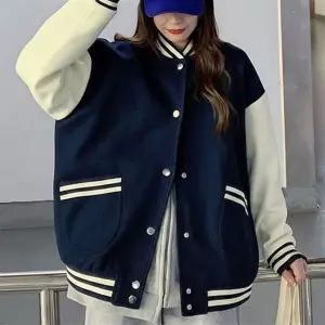 2color 기모 아우터 여성 야구잠바 배색 베이직 자켓 바시티