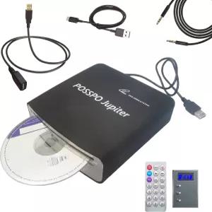 자동차 오토용 POSSPO Jupiter USB CD 플레이어 휴대용 외장 DVD 플러그 앤 플레이 디코더 필요 없음 AUX는