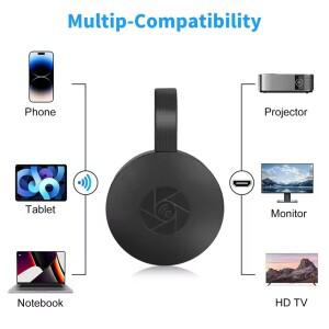 G2 미라스크린 1080P WiFi HDMI 디스플레이 동글 무선 TV 스틱 미러링 어댑터 (안드로이드, iOS 폰용)