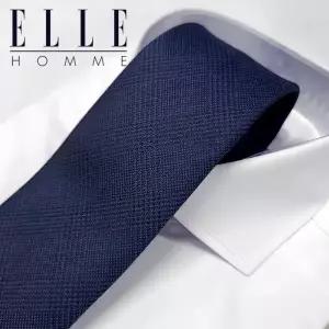 [엘르옴므][ELLE HOMME] 엘르옴므 실크 자동/지퍼 넥타이 - 올드머니 네이비 8cm