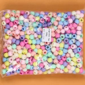 파스텔 큰구멍 비즈 500g/팔찌/시드/공예/세트/만들기/슬라임/구슬/부자재/데코/재료/대용량/컬러
