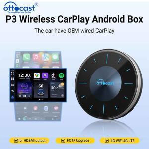 OTTOCAST P3 OttoAibox CarPlay AI Box 무선 안드로이드 자동 스마트 TV 박스 자동차 액세서리 벤츠 아우디