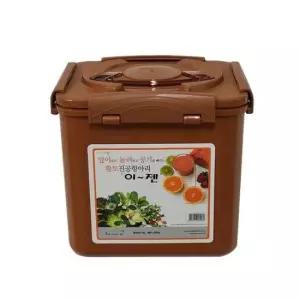 보관용기 이젠 진공항아리 3.4리터 사각 황토 밀폐용기 반찬통 김치통 누름통 누름독
