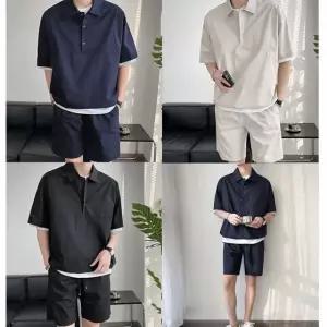 남성 여름 아노락 반팔 반바지 상하의 남자 트레이닝복 세트 KK990