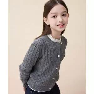 빈폴 키즈 BEANPOLE KIDS 여아 수피마 슬림 면 케이블 가디건 카디건 애쉬 (BI685AGE14) BI685AGE14 468025