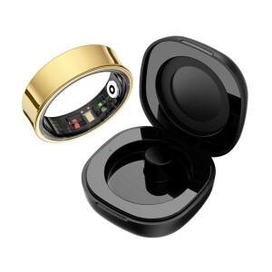 R09 스마트 링 남성 여성 충전 케이스  심박수 혈액 산소  스킨 온도 모니터  Android iOS 용 5ATM 방수