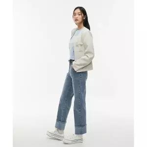 갤러리아 (24S/S)  일자핏 밑단 롤업 데님 팬츠 AQ7DP164