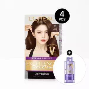 [로레알파리] 엑셀랑스 듀오크림 염모제 4개 세트+히알루론산 샴푸 80ml