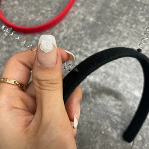 토퍼 헤어밴드 만들기 부자재 스프링 머리띠 블랙