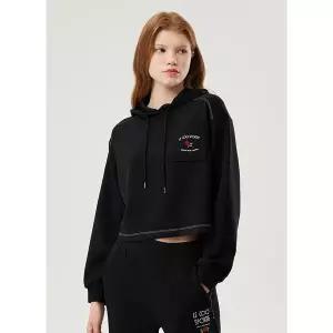 [르꼬끄](강남점)[이월][70% OFF] 여성 더블텐션 루즈핏 후드 BLK / QP322OHD71