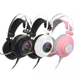 앱코 HACKER N550 ENC (핑크) 가상 7.1 RGB 진동 노이즈 캔슬링 마이크 3D 초경량 헤드셋