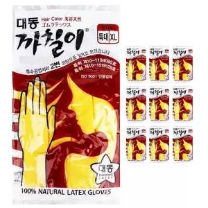 대동 까칠이 다용도 라텍스 고무 장갑 아이보리 특대 XL 10개(1켤레 10개)