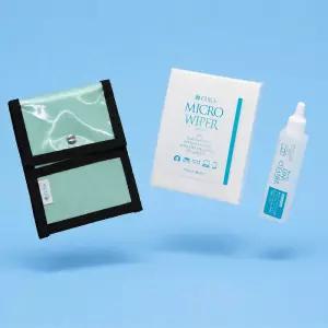 CURA 쿠라 카메라 렌즈 클리너 15ml & 와이퍼 클리닝 30매 & 파우치 세트
