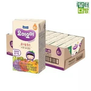 생활 요미요미 유기농주스 요미요미사과배포도 사과배포도 125ml 24팩 매일유업 요미요미유기농주스 서치A